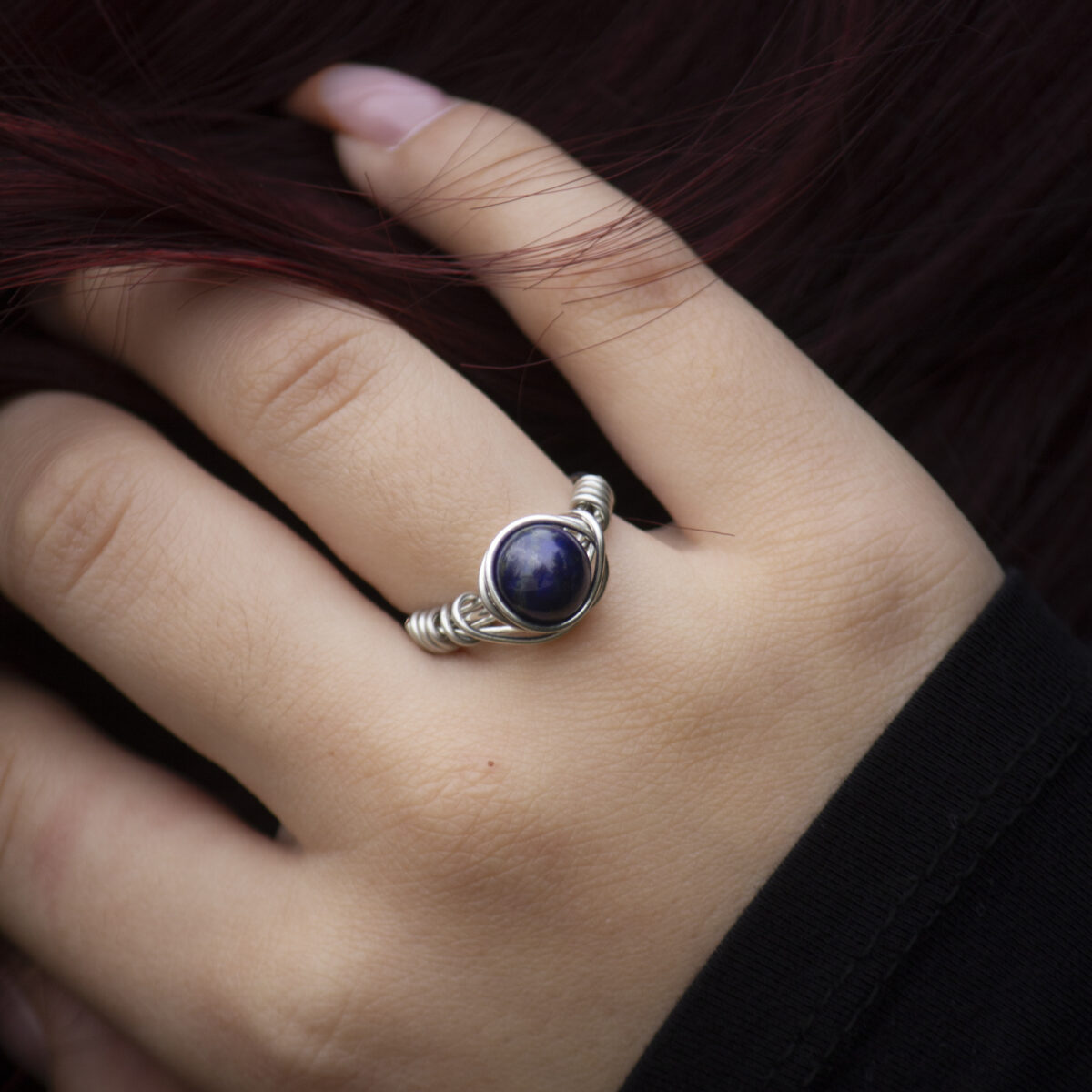 Lapis Lazuli srebrni orb prsten