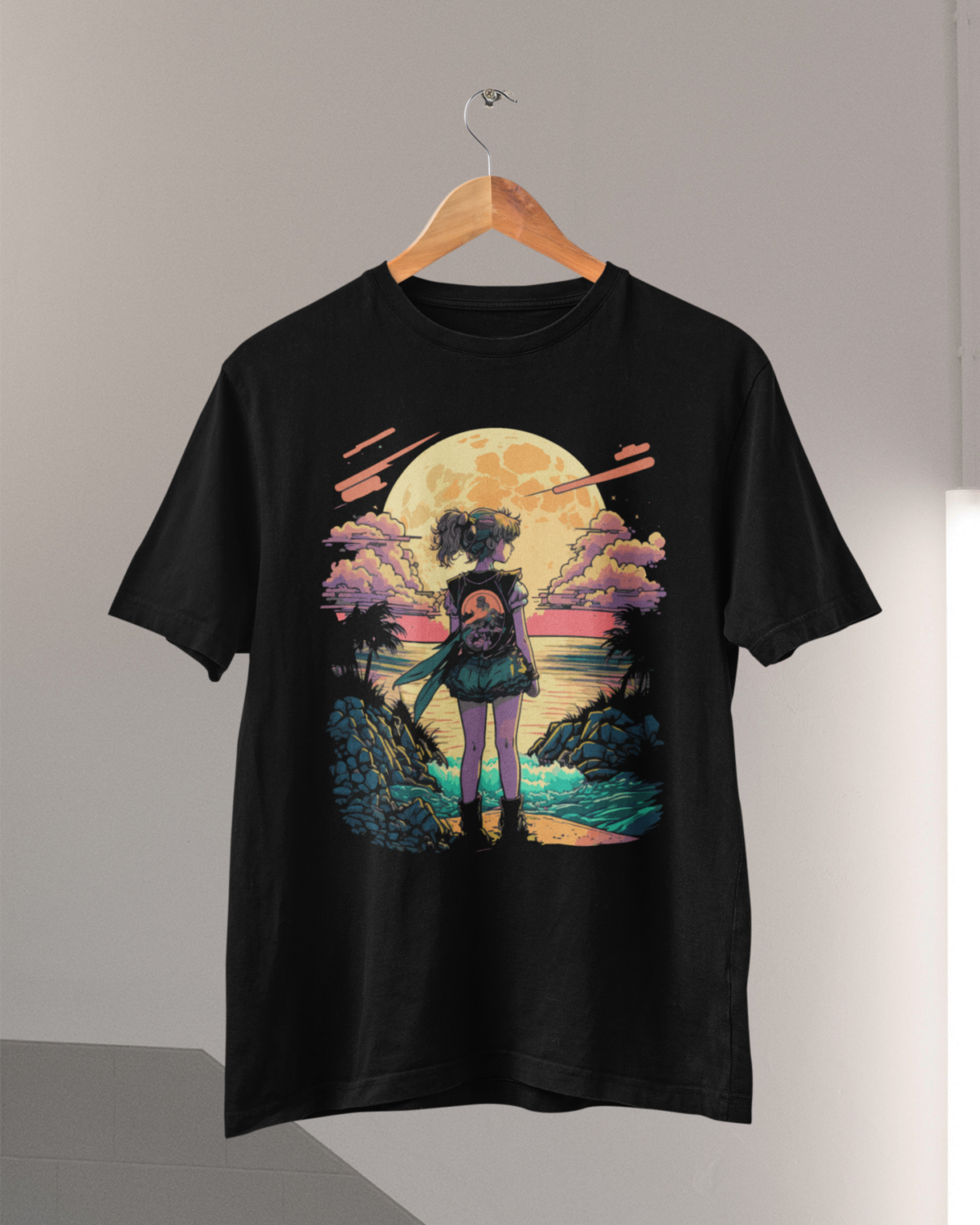 Anime Girl unisex crna majica