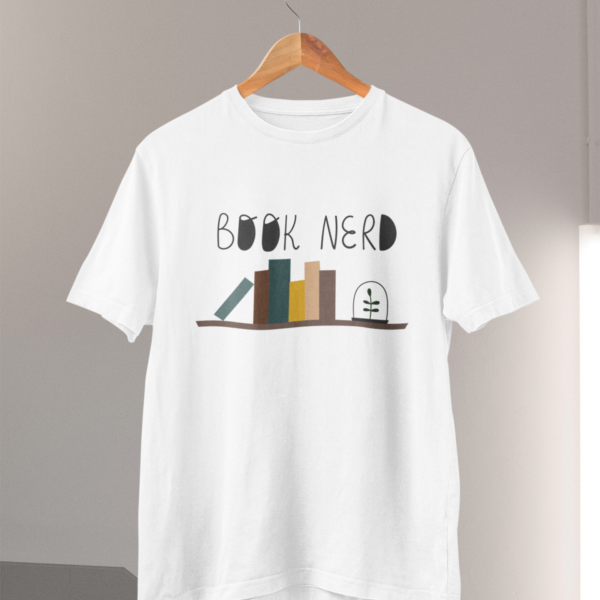 Book Nerd unisex bela majica