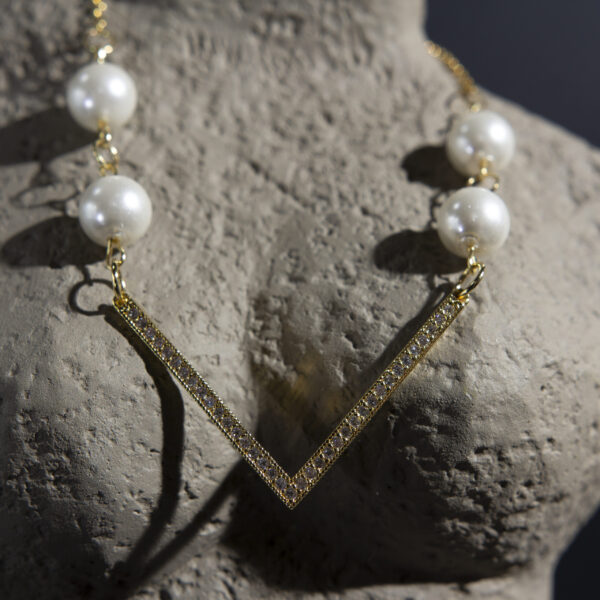 Golden Crystal pozlaćena ogrlica sa biserima