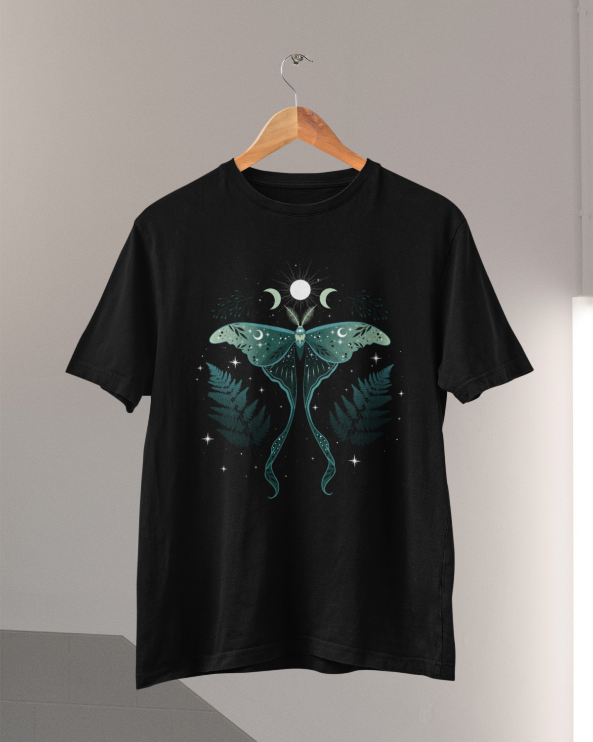 Magic Moth unisex crna majica