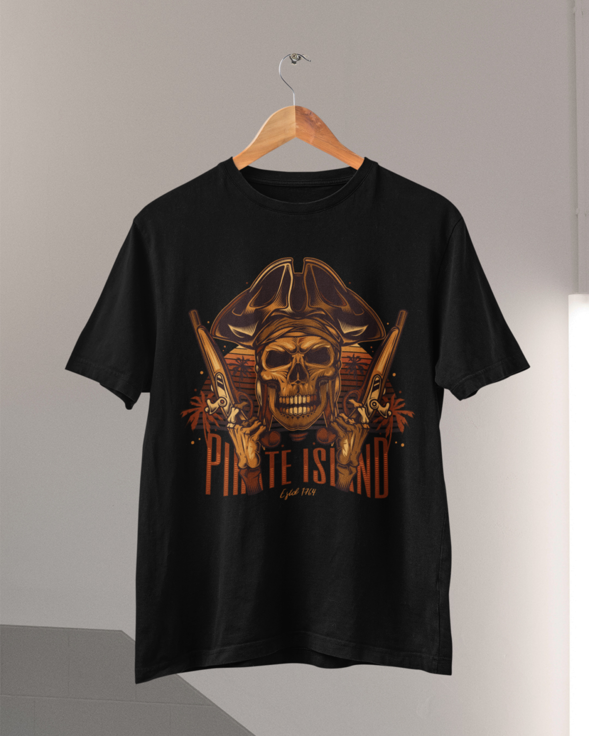 Pirate Island unisex crna majica