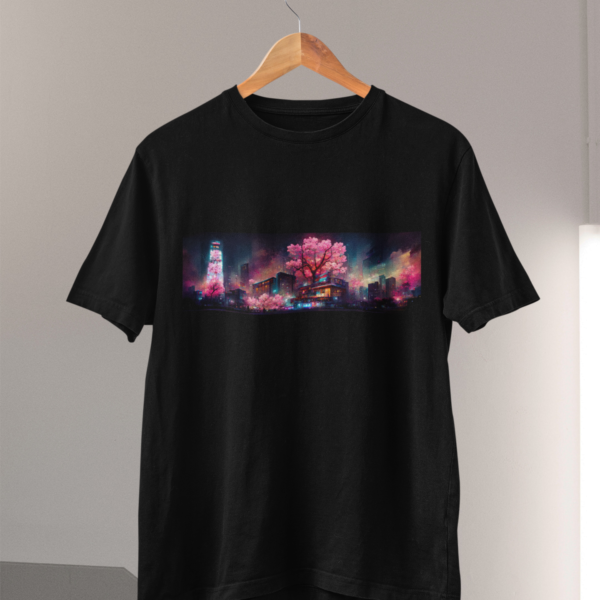 Tokyo Panorama unisex crna majica