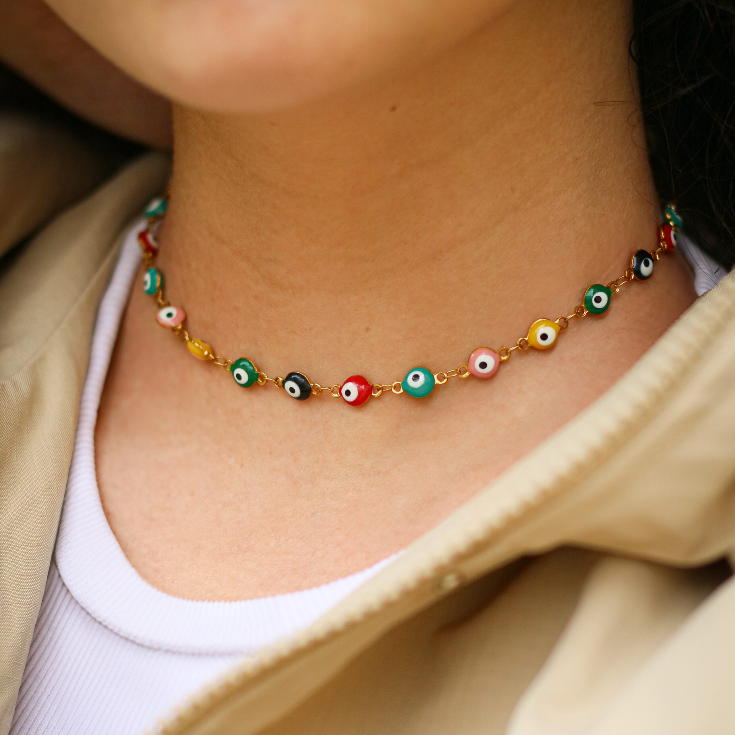 Evil Eye pozlacena ogrlica Evil Eye pozlacena ogrlica